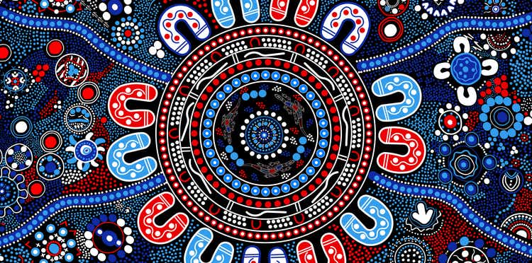 Aboriginal artwork in school colours